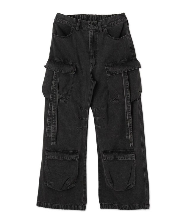 WEGO マルチポケットデニムパンツ デニムブラック