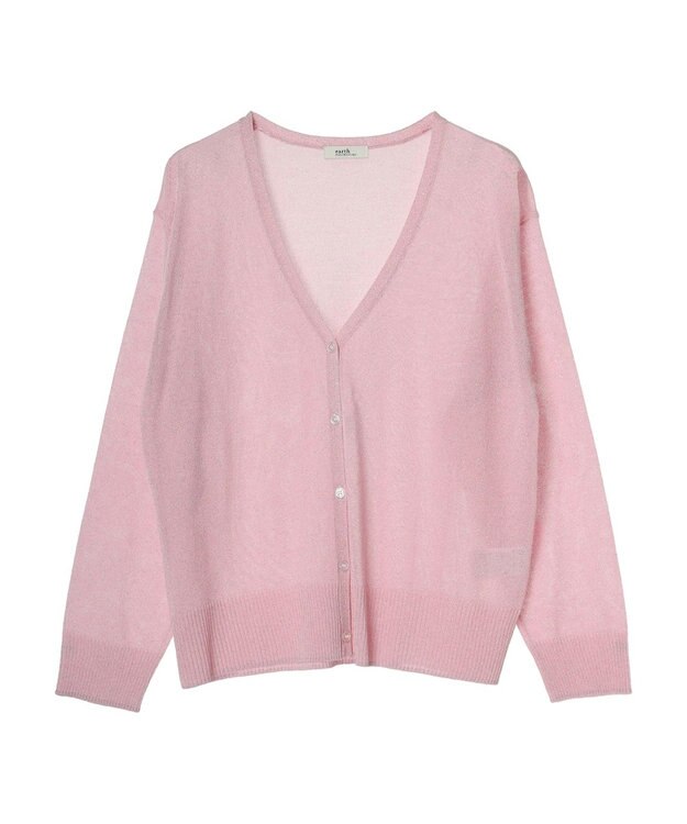 earth music&ecology ラメ入りニットカーディガン Pink