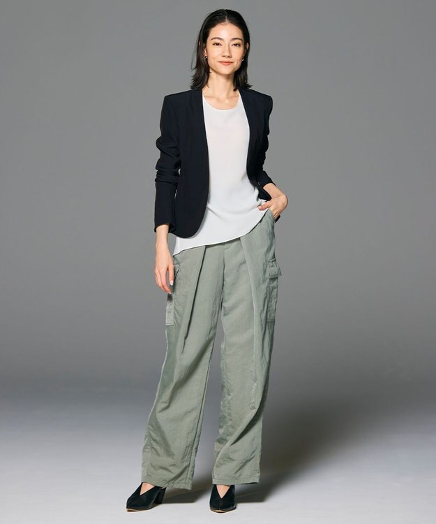 BEIGE， 【L-size・セットアップ対応】LUIZA / ノーカラージャケット Black