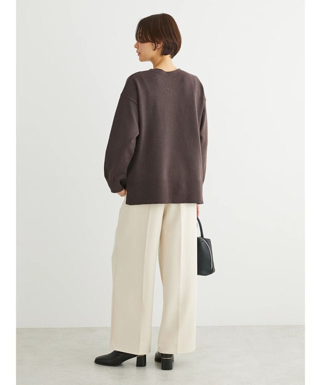 Green Parks もちやわ　Ｖネック前後差プルオーバー Brown