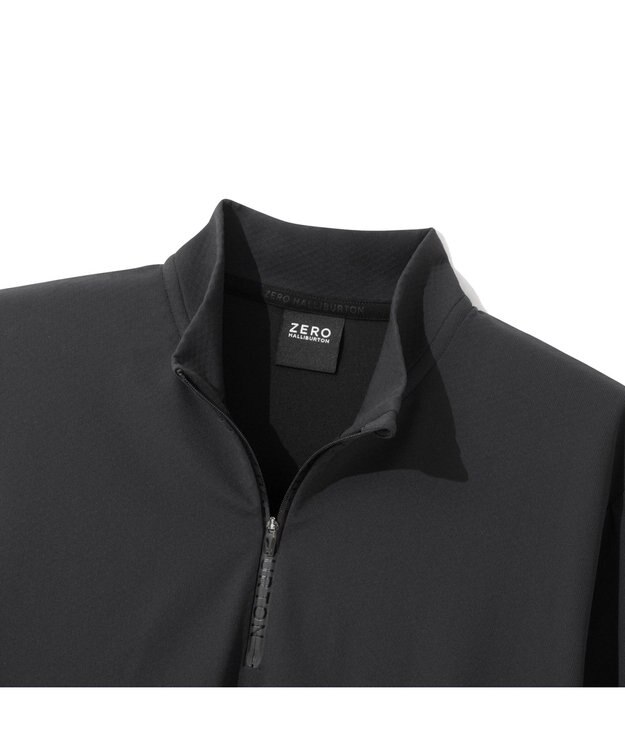 ZERO HALLIBURTON 【ストレッチ・UVカット】 Octa ハイブリッド ハーフジップモックネックトップス ZHG-M5A8 85125 ブラック
