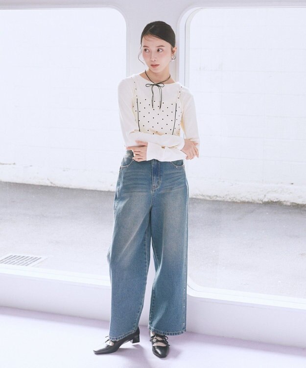 earth music&ecology Ｗリボンパンプス Black