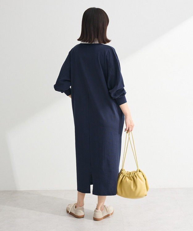 Green Parks ラガーシャツワンピース Navy