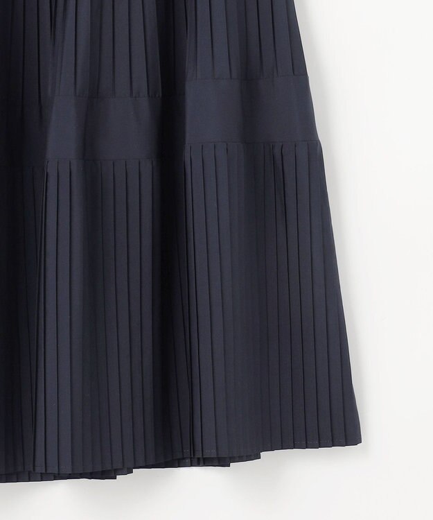 ANY SIS L プリーツ切替 スカート ネイビー