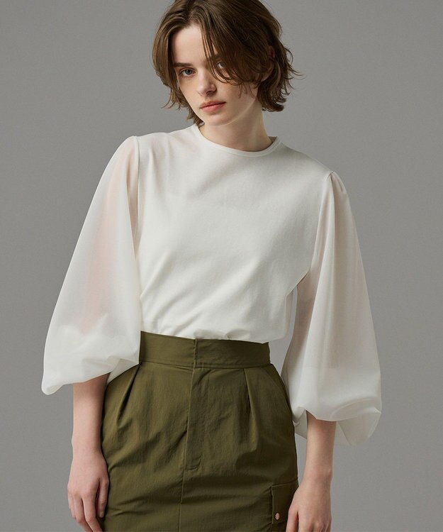 uncrave シアースリーブカットソー（uncrave STANDARD） ホワイト