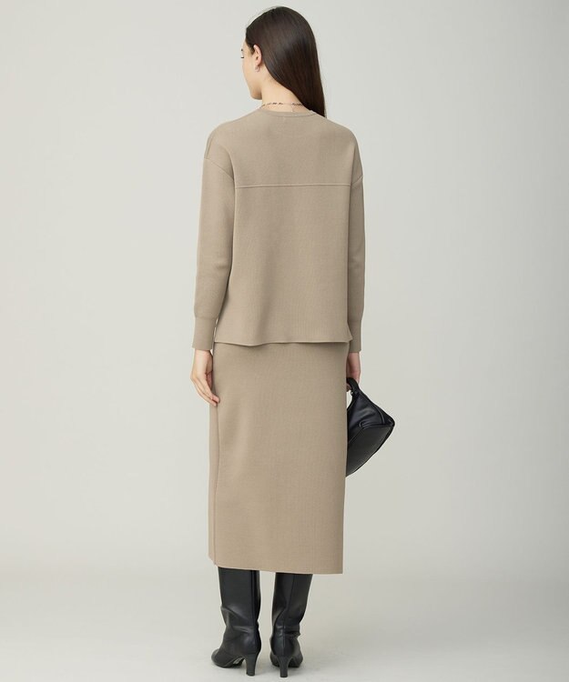 ICB コットンポリエステルスムース  プルオーバー ニット クレイカーキ