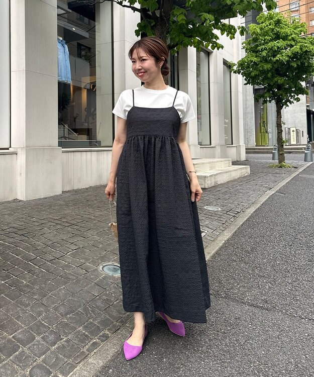 UNFILO 【STORYコラボ】キャミワンピ＆Tシャツ セット ブラック×オフ