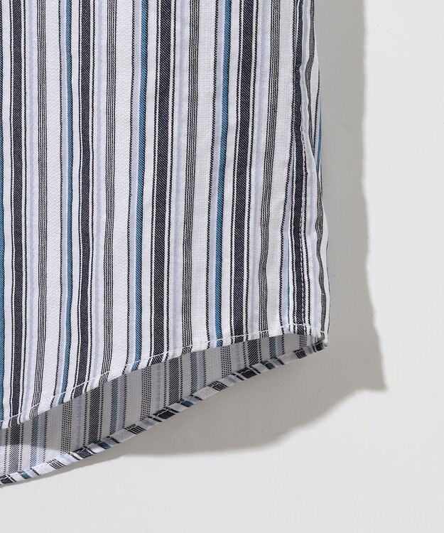 JOSEPH ABBOUD 【キングサイズ・サステイナブル】ソアロンストライプ 半袖 シャツ ダルブルー系1