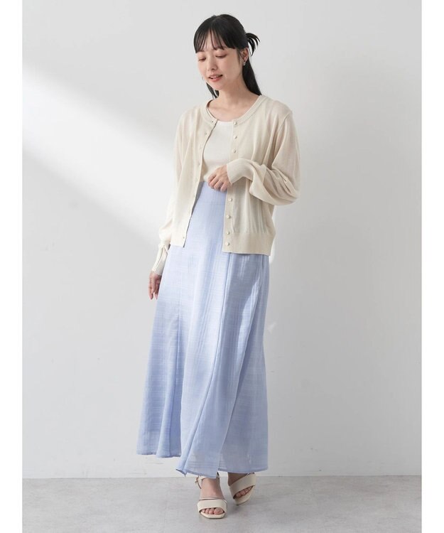 earth music&ecology シアークルーカーディガン Ivory