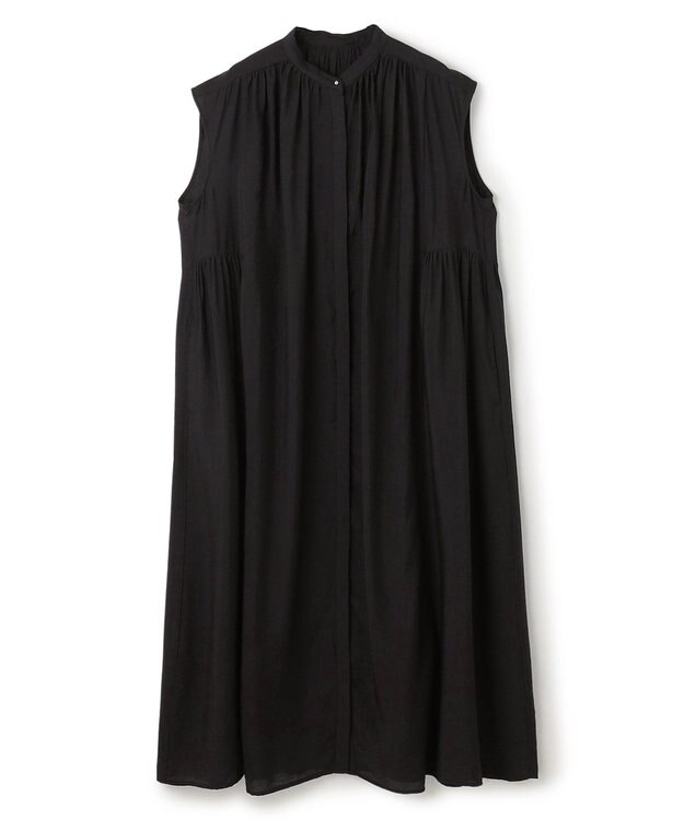 UNFILO ヴィンテージシアー ギャザーワンピース ブラック