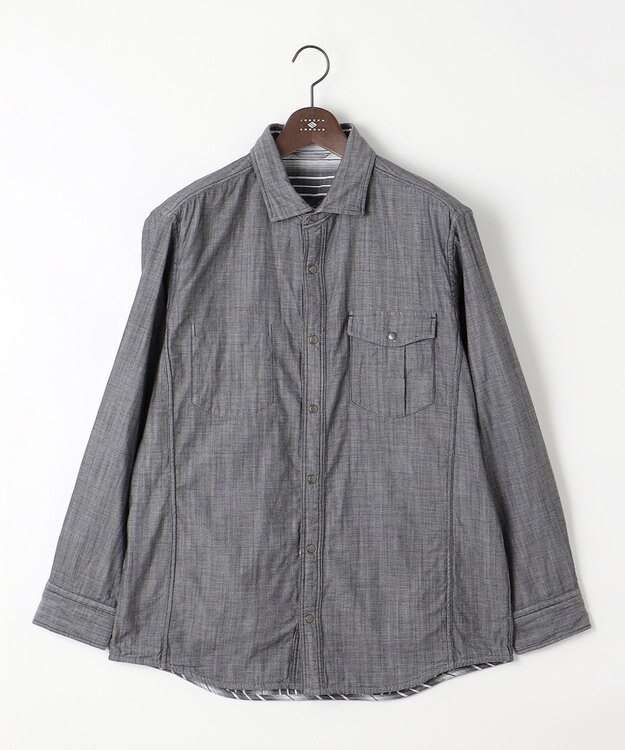 JOSEPH ABBOUD 【キングサイズ・2WAY】リバーシブル シャツ グレー系