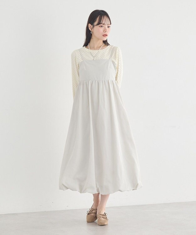 earth music&ecology Ｗリボンパンプス Beige