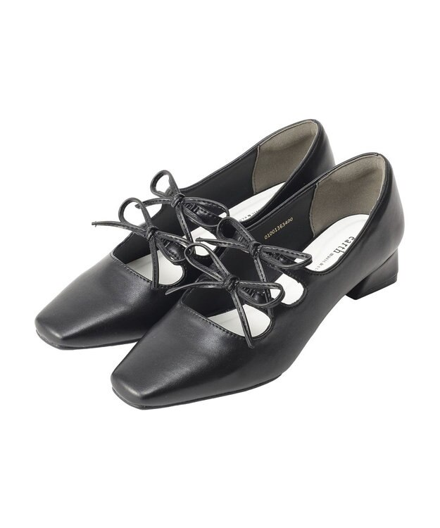 earth music&ecology Ｗリボンパンプス Black