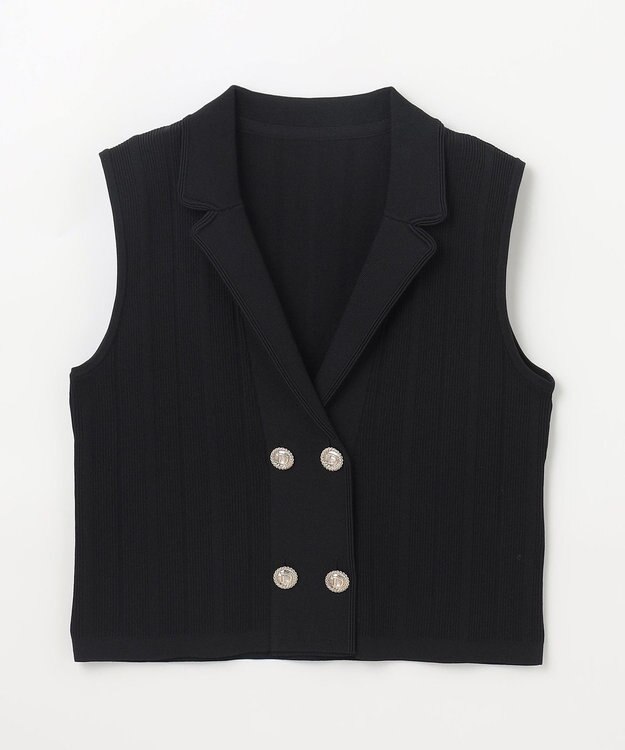 GRACE CONTINENTAL ダブルフロントニットジレ ブラック