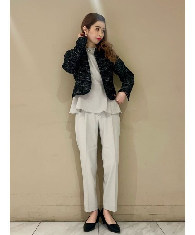 Green Parks ｅｆ－ｄｅ　タックテーパードパンツ Gray Beige