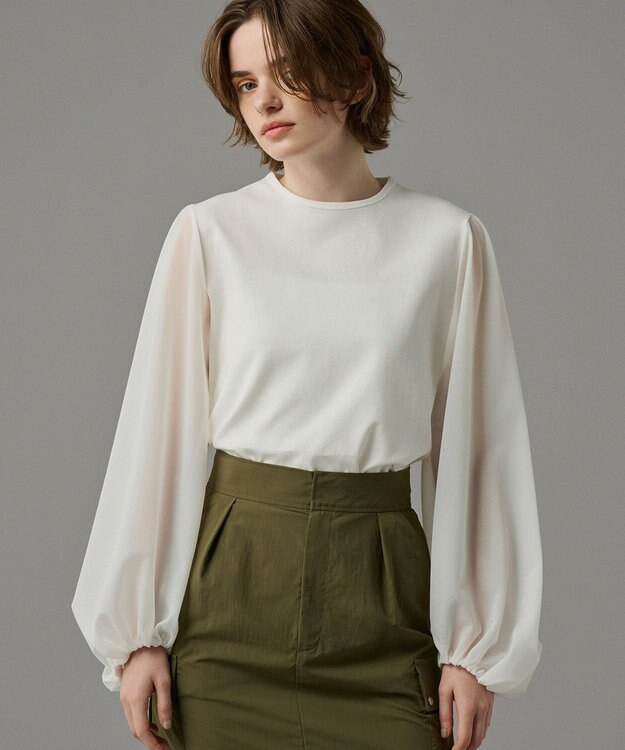 uncrave シアースリーブカットソー（uncrave STANDARD） ホワイト