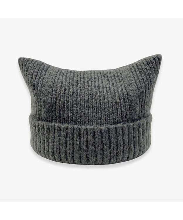 林八百吉商店 un chapeau  ネコ耳ニットワッチ チャコール