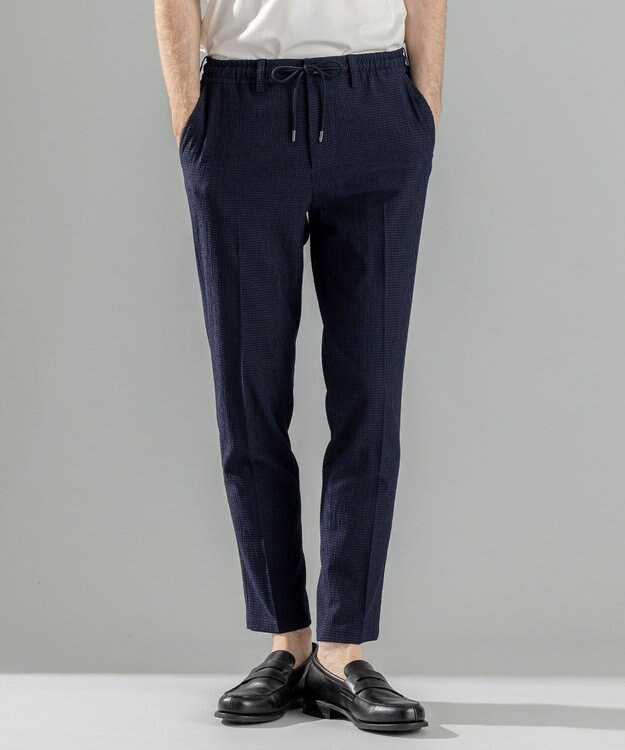JOSEPH HOMME ＜新色追加＞新素材【通気性/ストレッチ】トリコサッカーストレッチ ドロスト付テーパードパンツ /  PEGG CONVERTIBLE ネイビー系