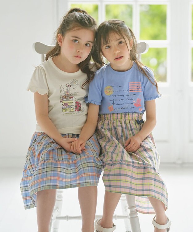 組曲 KIDS 【110-140cm】Dear Letter Tシャツ シーブルー系