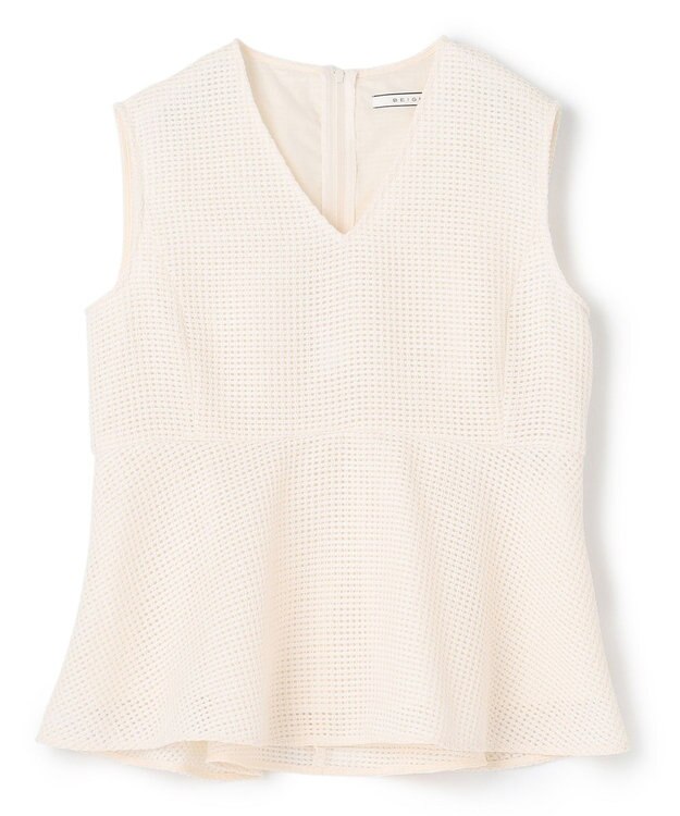 BEIGE， 【S-size】PINE / ペプラムブラウス Ecru