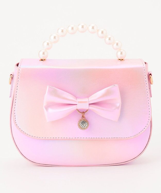 ANY KIDS リボンエナメル2WAY バッグ ピンク
