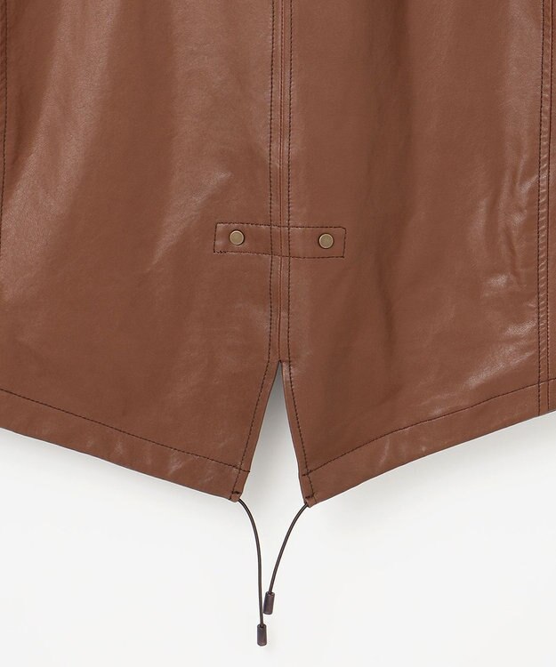 JOSEPH ABBOUD ベジタブルラムスキンレザーコート ダークブラウン系