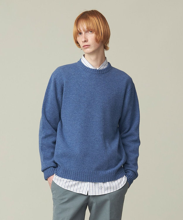 J.PRESS MEN 【WEB限定】クルーネックニット ダルブルー系