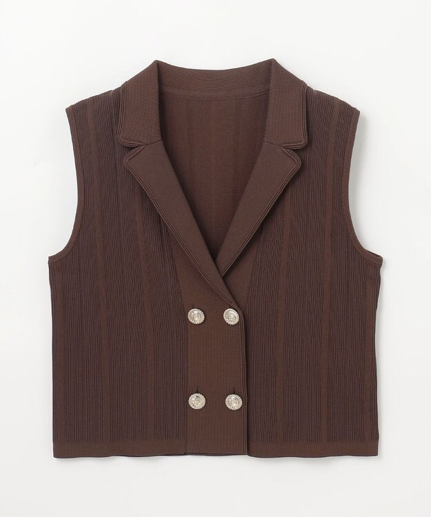 GRACE CONTINENTAL ダブルフロントニットジレ ブラウン