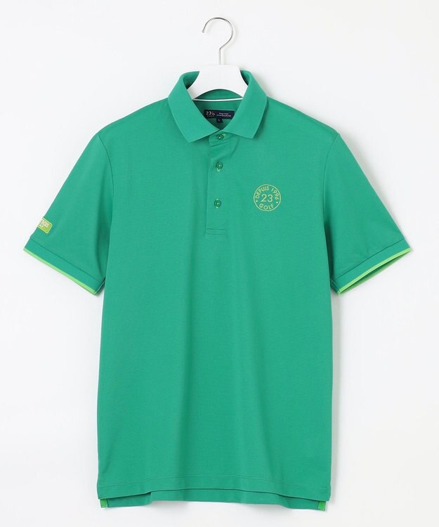 23区GOLF 【MEN】ポリエステルカノコ 半袖ポロシャツ ピーコックグリーン系