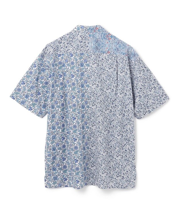JOSEPH HOMME 【LIBERTY】クレイジーリバティ　半袖レギュラーシャツ サックスブルー系