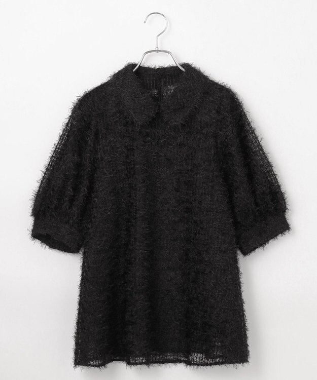 #Newans フィラッフィパフスリーブプラウス ブラック