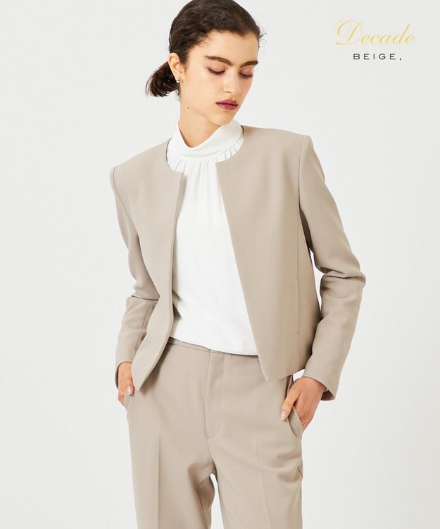 BEIGE， SOPHIA / ノーカラージャケット Taupe