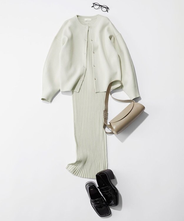 uncrave 【洗える】スムースニット カーディガン（uncrave WHITE） ミントグレー