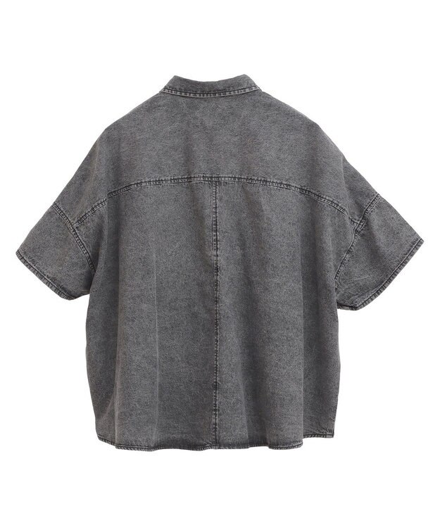 Green Parks ライトデニム５分袖シャツ Black