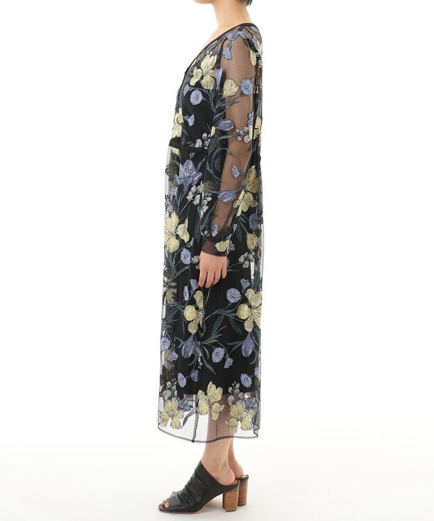 GRACE CONTINENTAL レザースタックヒールサンダル ブラック