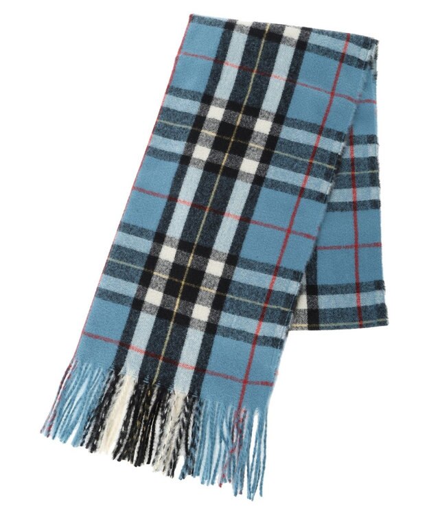 Green Parks カシミヤライクチェックストール Blue