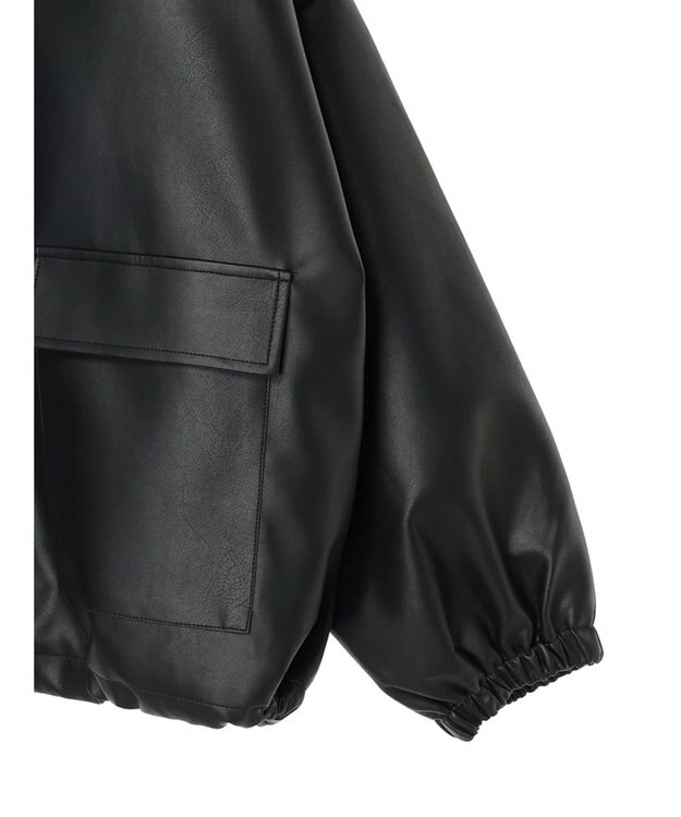 Green Parks ・ＥＬＥＮＣＡＲＥ　ＤＵＥ　合皮ステンカラーブルゾン Black