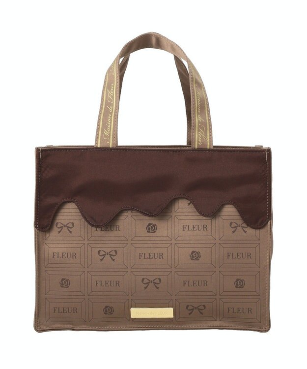 Maison de FLEUR FLEURチョコレートスクエアトートバッグ Brown