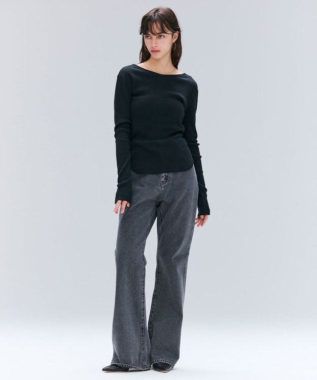 BEIGE， 【洗える・Oggi 11月号掲載】NAVIGLIO / フレアシルエットデニムパンツ Slate