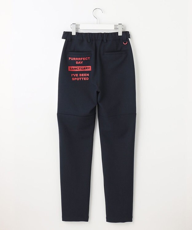 PW CIRCULUS 【WOMEN】【洗える/帯電防止/ストレッチ】ロゴ サイドライン パンツ ネイビー系