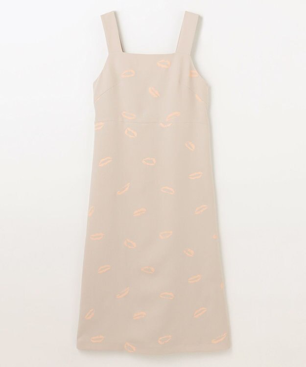 GRACE CONTINENTAL リップモチーフドレス ベージュ
