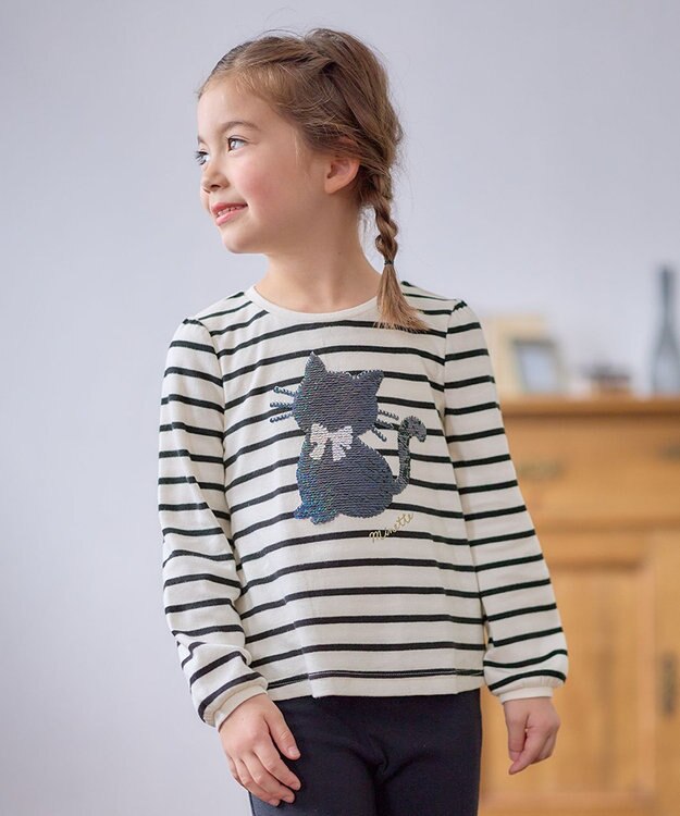 ANY KIDS ミラクルスパンコール Tシャツ ボーダー