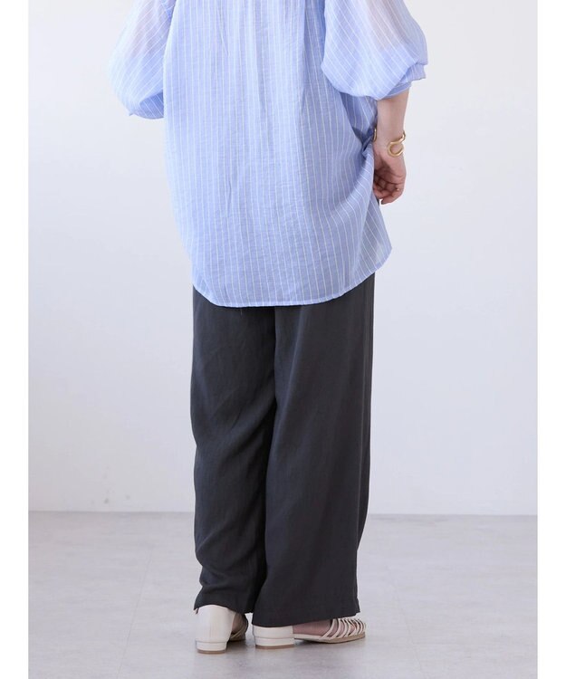 AMERICAN HOLIC 接触冷感リネンブレンドワイドパンツ Charcoal Gray