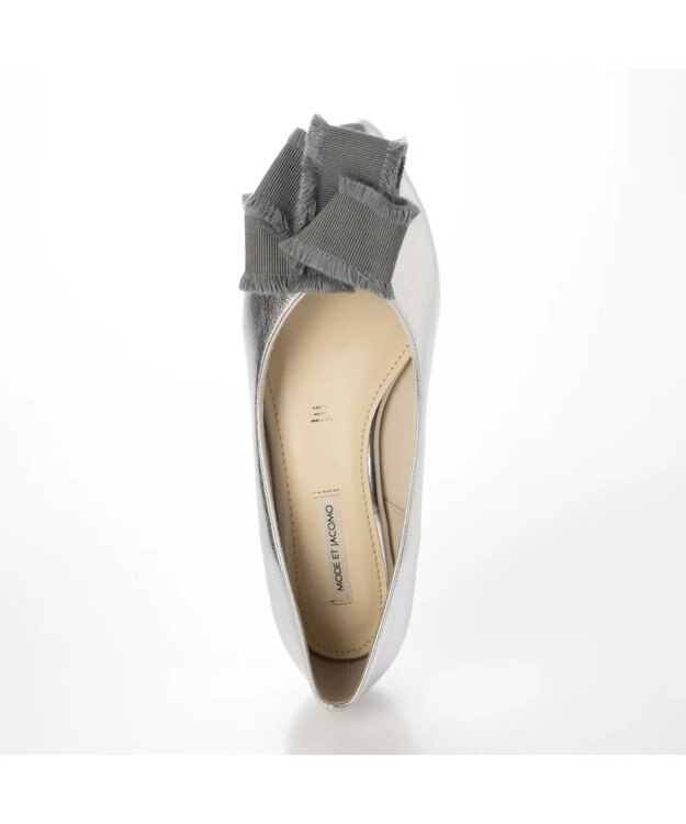 MODE ET JACOMO <MODE ET JACOMO>２WAYリボンコサージュウエッジパンプス シルバー