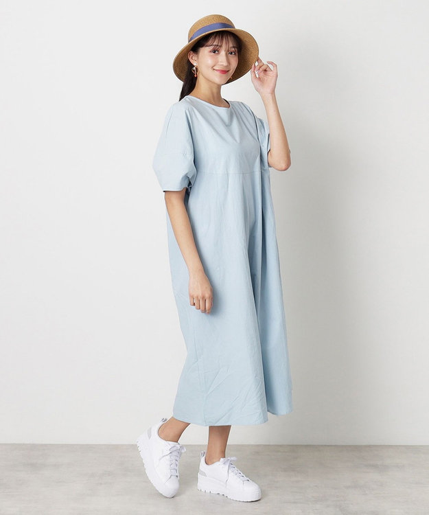 MOONBAT FURLA(フルラ) ペーパーブレードリボン巻きダウンハット サイズ調整可 ネイビーブルー