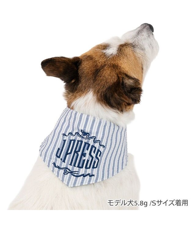 PET PARADISE J.PRESS クールバンダナ 《ストライプ柄》 小型犬 ライトブルー