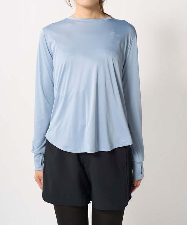 OP／FILA 【Kappa】水陸両用長袖フィットネスウェアウェア 上下３点セット ブルー