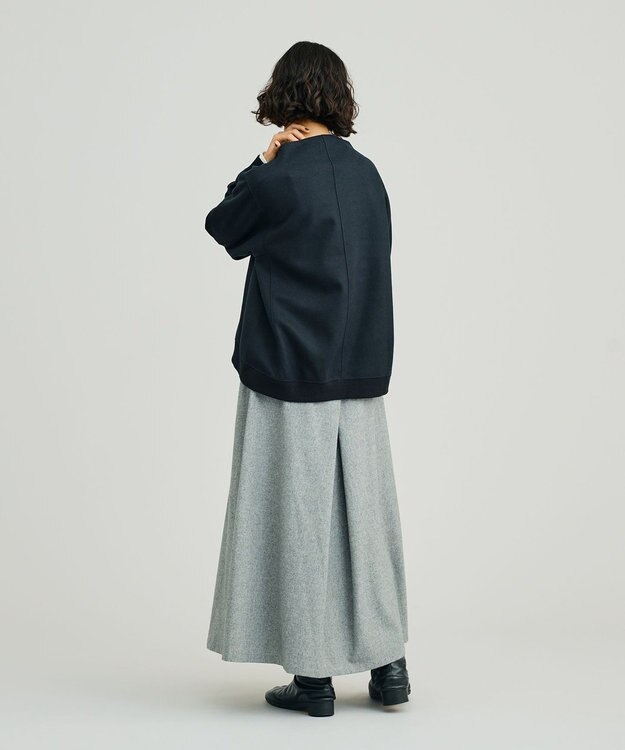 J.PRESS YORK STREET 【WOMEN】NEEDLE JERSEY ボトルネックプルオーバー ブラック系