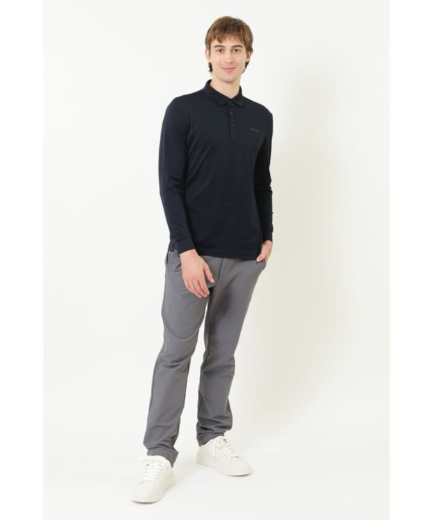 DAKS 【DAKS GOLF】冷感テクスチャ長袖ポロ ネイビー