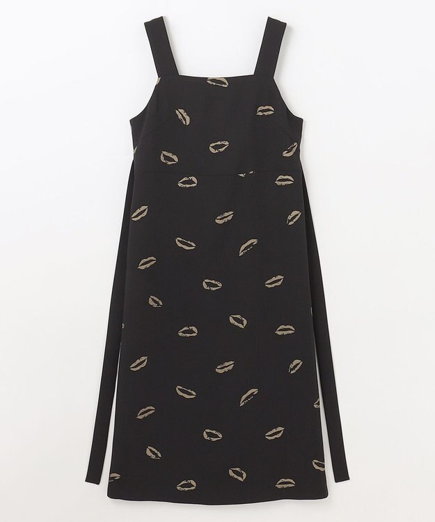 GRACE CONTINENTAL リップモチーフドレス ブラック